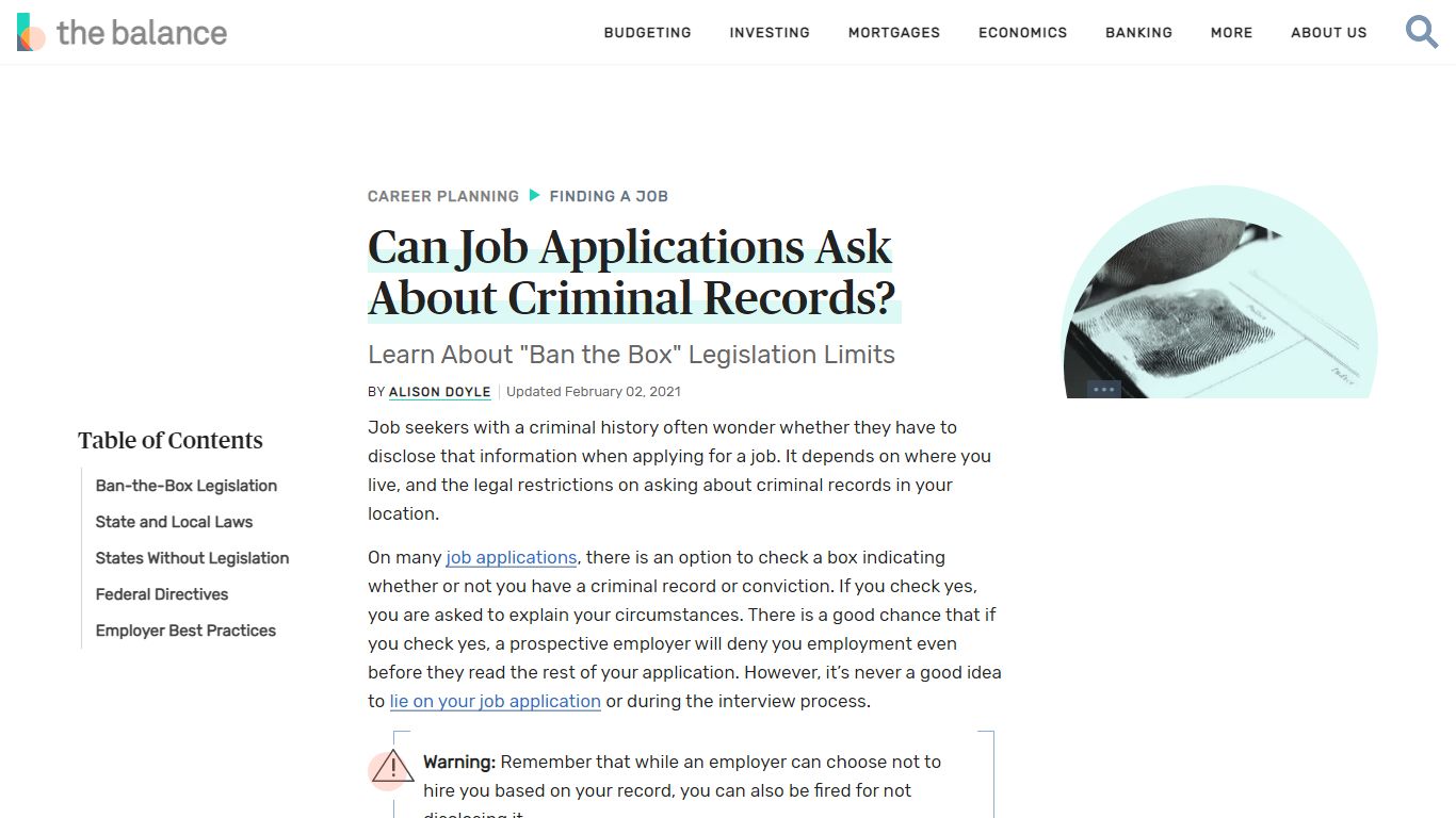 Can Job Applications Ask About Criminal Records? - The Balance Careers